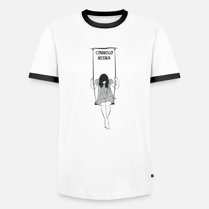 mich. - Männer Kontrast-T-Shirt - Weiß/Schwarz