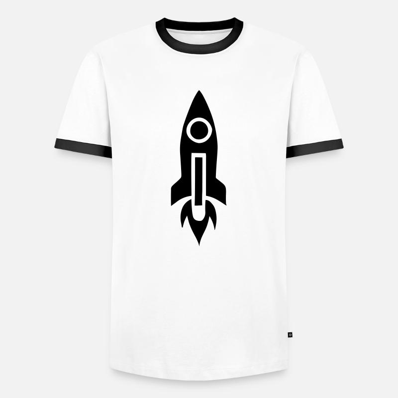 Small rocket - Men's Ringer Shirt - white/black