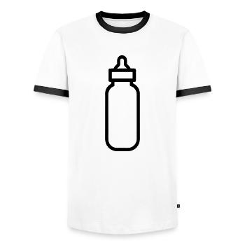 biberon - T-shirt contrasté Homme - blanc/noir - Devant - AI Model Female 172 light (172cm) & AI Model Male 178 dark (178cm)