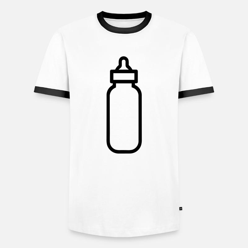 Flasche - Männer Kontrast-T-Shirt - Weiß/Schwarz