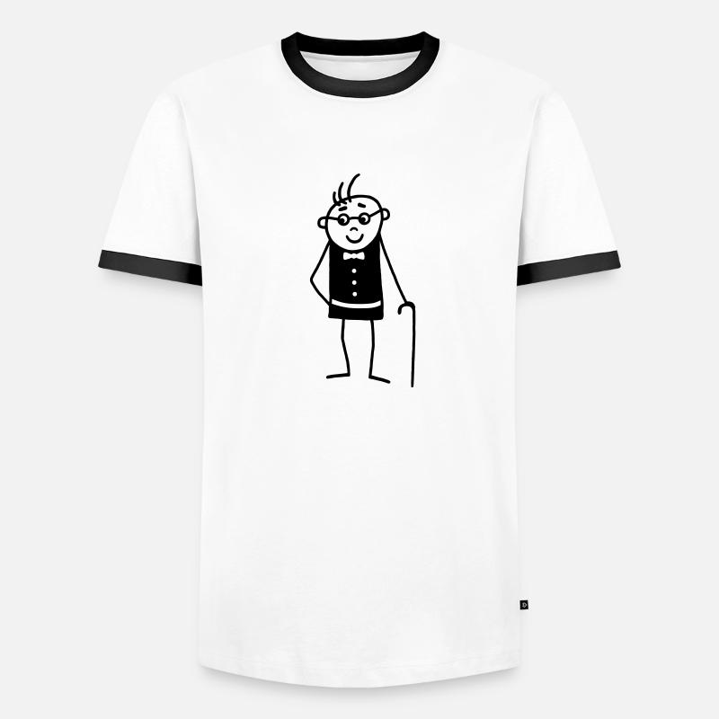 Rentner 02 - Männer Kontrast-T-Shirt - Weiß/Schwarz