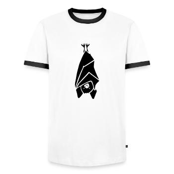 bat vampire batmen sleep sleeper dracula wings - Men's Ringer Shirt - white/black - Front - AI Model Female 172 light (172cm) & AI Model Male 178 dark (178cm)