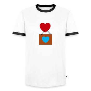 Luftballon - Männer Kontrast-T-Shirt - Weiß/Schwarz - Vorne - AI Model Female 172 light (172cm) & AI Model Male 178 dark (178cm)