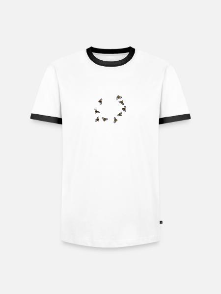 Bees - T-shirt contrasté Homme - blanc/noir
