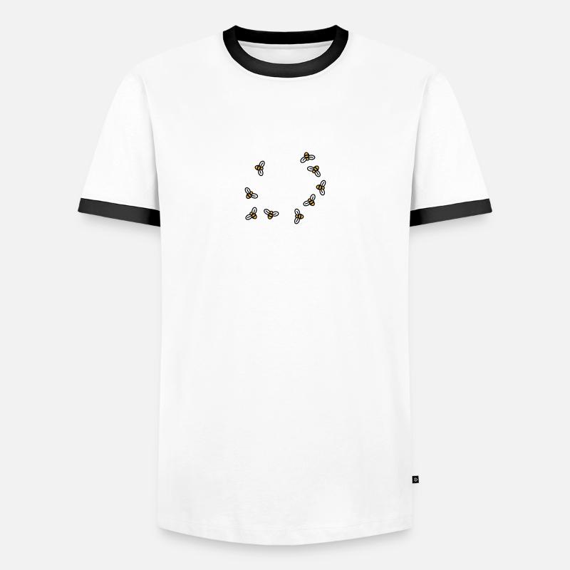 Bees - Men's Ringer Shirt - white/black