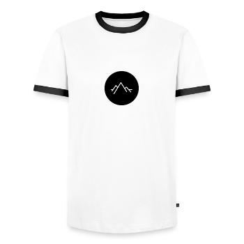 Berge Wandern Mountain - Männer Kontrast-T-Shirt - Weiß/Schwarz - Vorne - AI Model Female 172 light (172cm) & AI Model Male 178 dark (178cm)