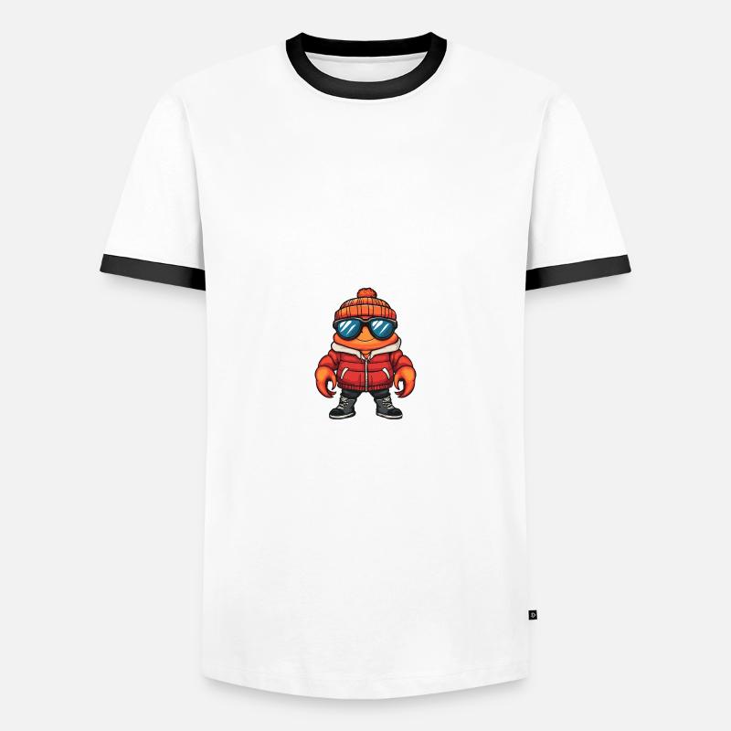 Crab Crab Winter Comic - Men's Ringer Shirt - white/black