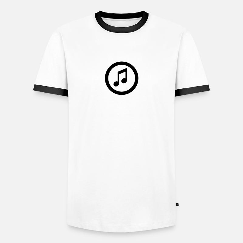 note icon - Men's Ringer Shirt - white/black