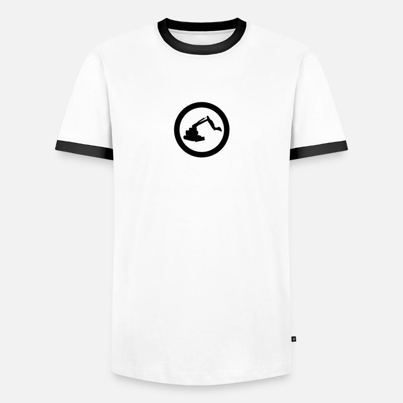 digger icon - Men's Ringer Shirt - white/black