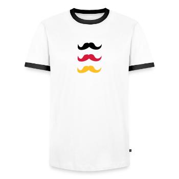 Moustaches pour l'Allemagne - T-shirt contrasté Homme - blanc/noir - Devant - AI Model Female 172 light (172cm) & AI Model Male 178 dark (178cm)