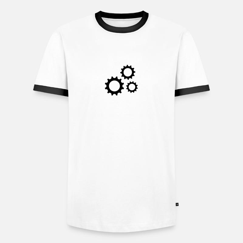 zahnräder - Männer Kontrast-T-Shirt - Weiß/Schwarz