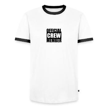 Official Crew Member - T-shirt contrasté Homme - blanc/noir - Devant - AI Model Female 172 light (172cm) & AI Model Male 178 dark (178cm)