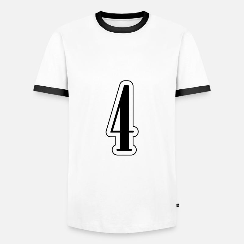 4 Number symbol - Men's Ringer Shirt - white/black