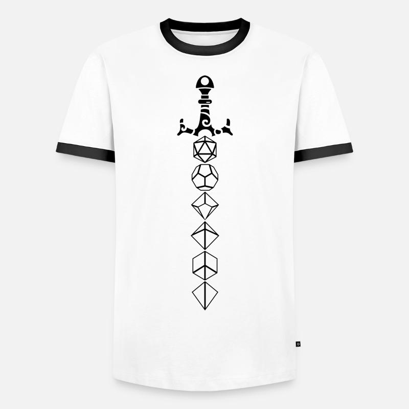 Dungeon Dice Sword - Men's Ringer Shirt - white/black
