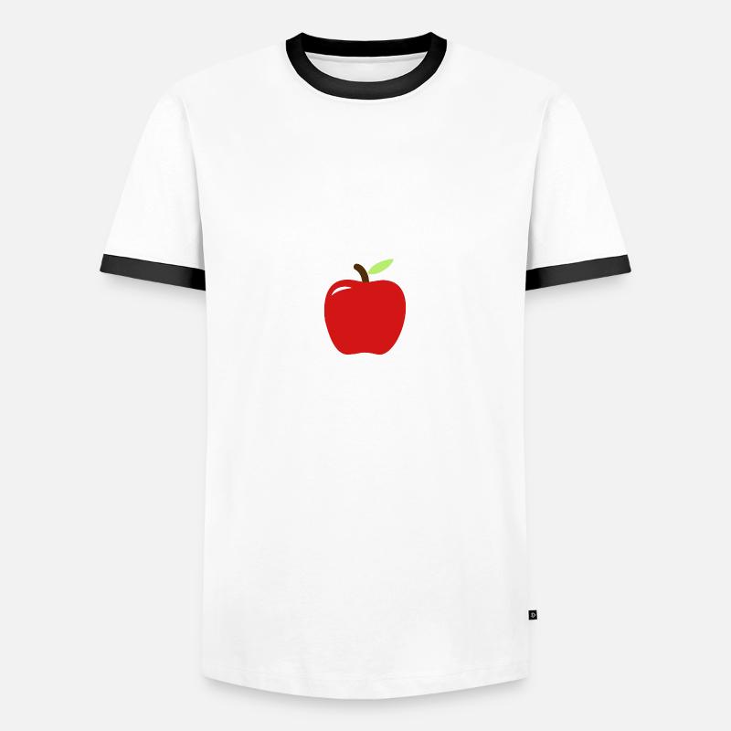 Apfel - Männer Kontrast-T-Shirt - Weiß/Schwarz