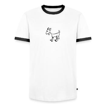 Ziegen Kitz - Männer Kontrast-T-Shirt - Weiß/Schwarz - Vorne - AI Model Female 172 light (172cm) & AI Model Male 178 dark (178cm)