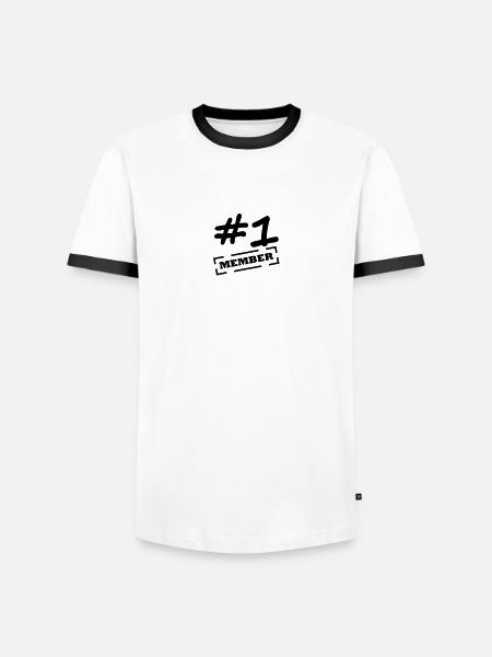 nummer 1 member - Männer Kontrast-T-Shirt - Weiß/Schwarz