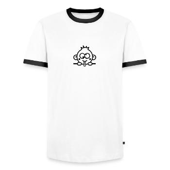 Baby Hinter Mauer Frech Zunge Rausstrecken - Männer Kontrast-T-Shirt - Weiß/Schwarz - Vorne - AI Model Female 172 light (172cm) & AI Model Male 178 dark (178cm)