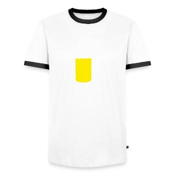 Lustiges Mallorca BIERGLAS LOGO, Saufen Bier Shirt - Männer Kontrast-T-Shirt - Weiß/Schwarz - Vorne - AI Model Female 172 light (172cm) & AI Model Male 178 dark (178cm)