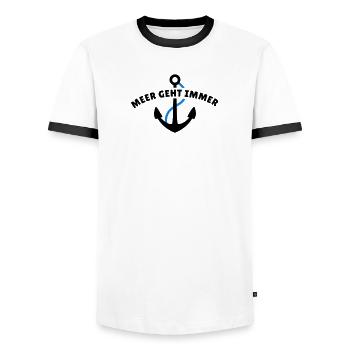 Meer geht immer - Männer Kontrast-T-Shirt - Weiß/Schwarz - Vorne - AI Model Female 172 light (172cm) & AI Model Male 178 dark (178cm)