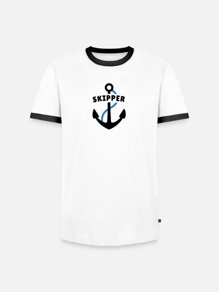 Skipper - Männer Kontrast-T-Shirt - Weiß/Schwarz