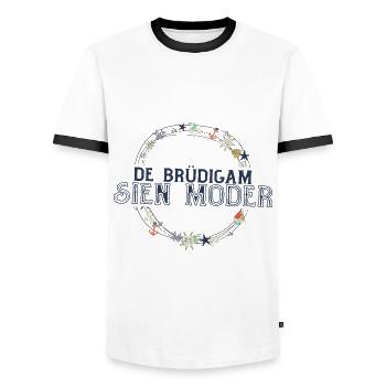 Mutter des Bräutigams - Männer Kontrast-T-Shirt - Weiß/Schwarz - Vorne - AI Model Female 172 light (172cm) & AI Model Male 178 dark (178cm)