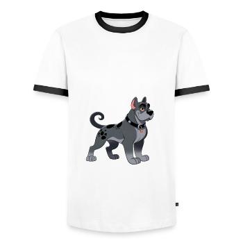 Cane Corso Mom 2 - Men's Ringer Shirt - white/black - Front - AI Model Female 172 light (172cm) & AI Model Male 178 dark (178cm)
