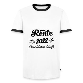 Rentner 2022 Countdown läuft Rente 2022 Ruhestand - Männer Kontrast-T-Shirt - Weiß/Schwarz - Vorne - AI Model Female 172 light (172cm) & AI Model Male 178 dark (178cm)