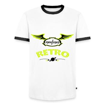 1966 1967 - Männer Kontrast-T-Shirt - Weiß/Schwarz - Vorne - AI Model Female 172 light (172cm) & AI Model Male 178 dark (178cm)