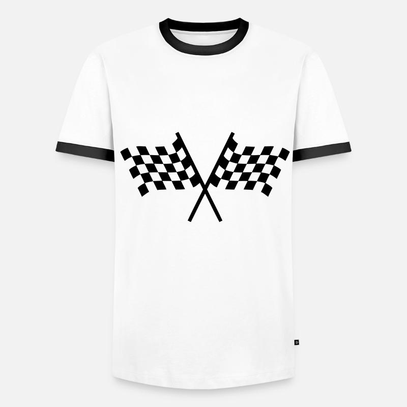 Racing flags - Men's Ringer Shirt - white/black