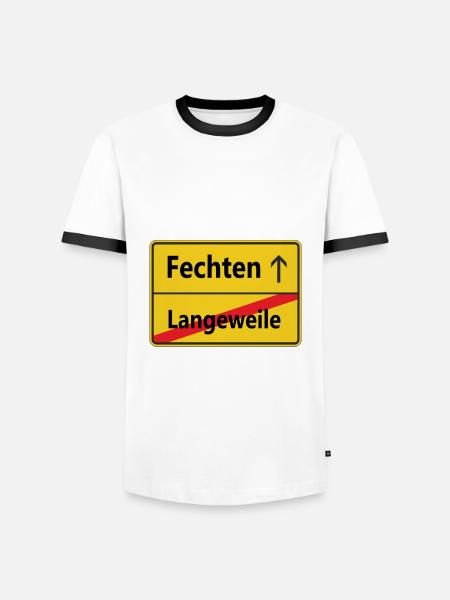 Langeweile? Fechten - Männer Kontrast-T-Shirt - Weiß/Schwarz