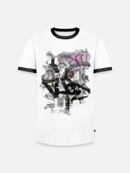 Graffiti - Männer Kontrast-T-Shirt - Weiß/Schwarz