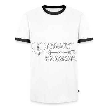 Heart Breaker pour enfants ou tout-petits, Heart Breakerg - T-shirt contrasté Homme - blanc/noir - Devant - AI Model Female 172 light (172cm) & AI Model Male 178 dark (178cm)