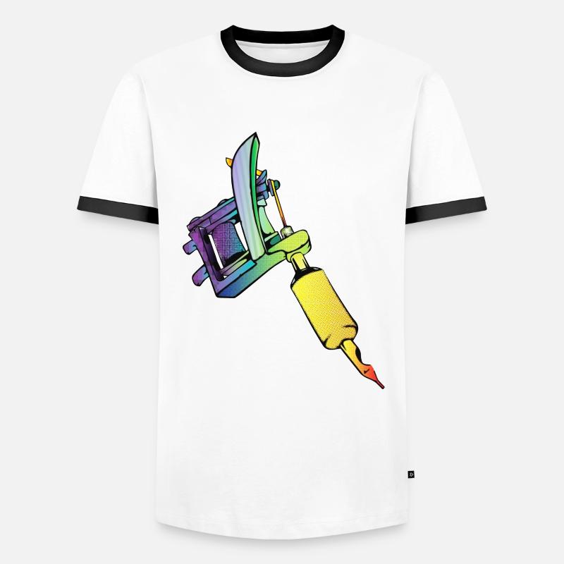 dermograph - Men's Ringer Shirt - white/black