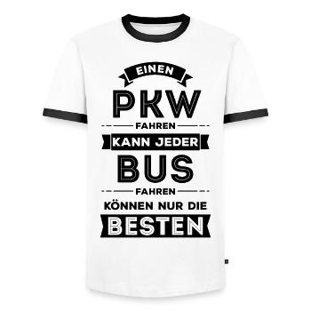 Busfahrer Omnibus Reisebus Geschenk Spruch - Männer Kontrast-T-Shirt - Weiß/Schwarz - Vorne - AI Model Female 172 light (172cm) & AI Model Male 178 dark (178cm)