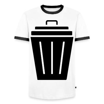 Icône de la poubelle - T-shirt contrasté Homme - blanc/noir - Devant - AI Model Female 172 light (172cm) & AI Model Male 178 dark (178cm)