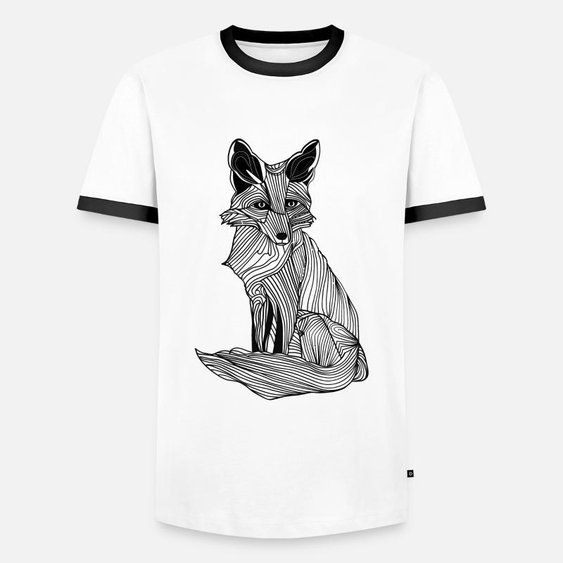 Lines art fox #fox - Men's Ringer Shirt - white/black