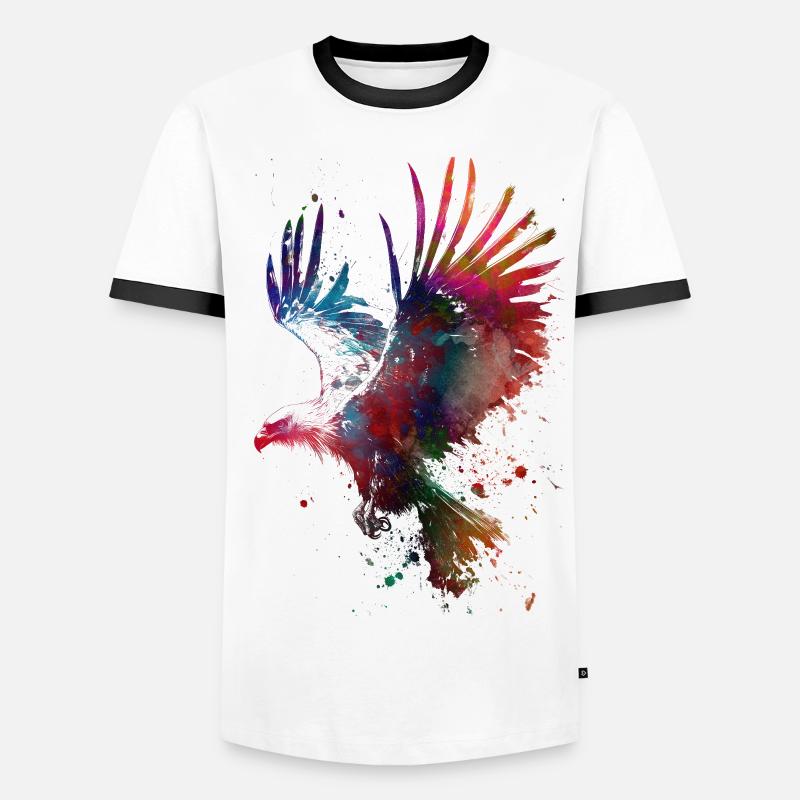 Vogeladler - Männer Kontrast-T-Shirt - Weiß/Schwarz