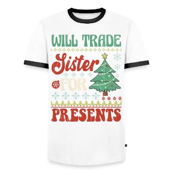 Weihnachten Santa Claus Merry Christmas - Men's Ringer Shirt - white/black - Front - AI Model Female 172 light (172cm) & AI Model Male 178 dark (178cm)