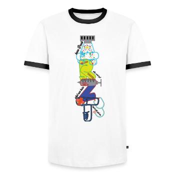 Motif du médecin - T-shirt contrasté Homme - blanc/noir - Devant - AI Model Female 172 light (172cm) & AI Model Male 178 dark (178cm)