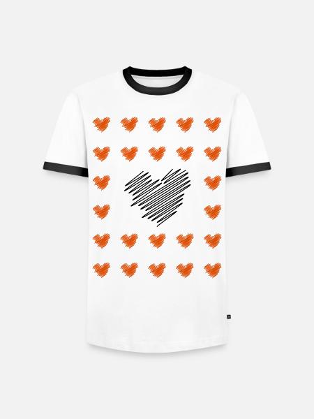 Hearts everywhere - Men's Ringer Shirt - white/black