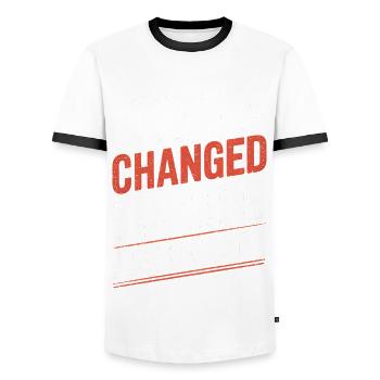 Jesus changed my life! Christian - Men's Ringer Shirt - white/black - Front - AI Model Female 172 light (172cm) & AI Model Male 178 dark (178cm)