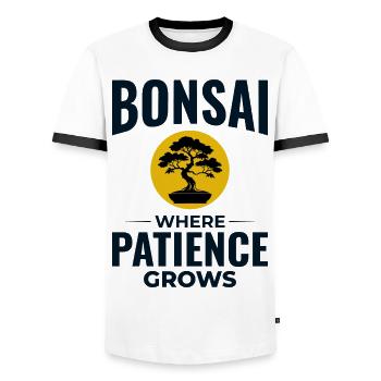 Japanischer Bonsai Gärtner Baum Sammler Gartenarbeit - Männer Kontrast-T-Shirt - Weiß/Schwarz - Vorne - AI Model Female 172 light (172cm) & AI Model Male 178 dark (178cm)