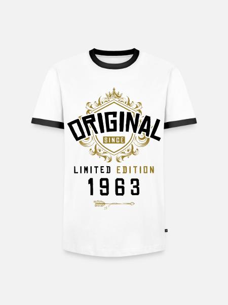 1963 limited edition birthday - Men's Ringer Shirt - white/black