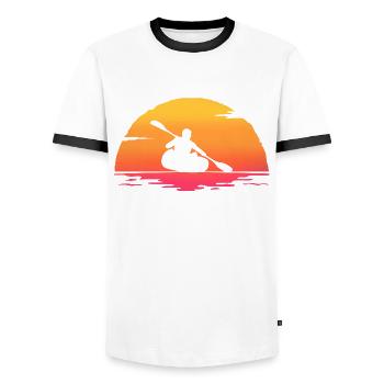 sunrise canoe canoe kayak paddle kayak - Men's Ringer Shirt - white/black - Front - AI Model Female 172 light (172cm) & AI Model Male 178 dark (178cm)