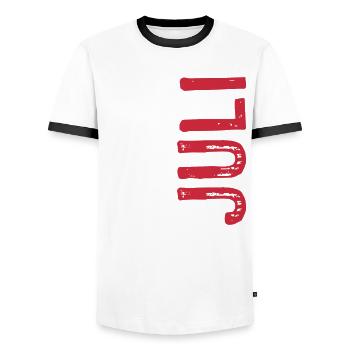 Limited Edition Juli 1993 - Geburtstag - Geschenk - Männer Kontrast-T-Shirt - Weiß/Schwarz - Vorne - AI Model Female 172 light (172cm) & AI Model Male 178 dark (178cm)