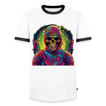 Cooler Skull Totenkopf für deinen coolen Look - Männer Kontrast-T-Shirt - Weiß/Schwarz - Vorne - AI Model Female 172 light (172cm) & AI Model Male 178 dark (178cm)