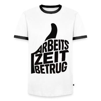 Fraude au temps de travail Thumbs Up Mèmes allemands - T-shirt contrasté Homme - blanc/noir - Devant - AI Model Female 172 light (172cm) & AI Model Male 178 dark (178cm)