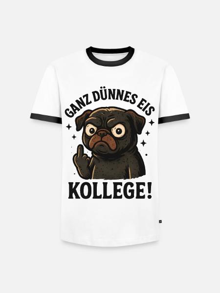 Very thin colleague pug dog - Men's Ringer Shirt - white/black