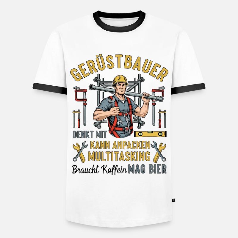 Der Gerüstbauer - Männer Kontrast-T-Shirt - Weiß/Schwarz